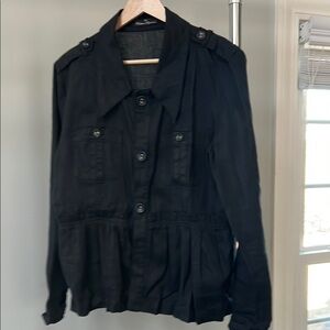 Black Women's Linen Utility-style with pleating